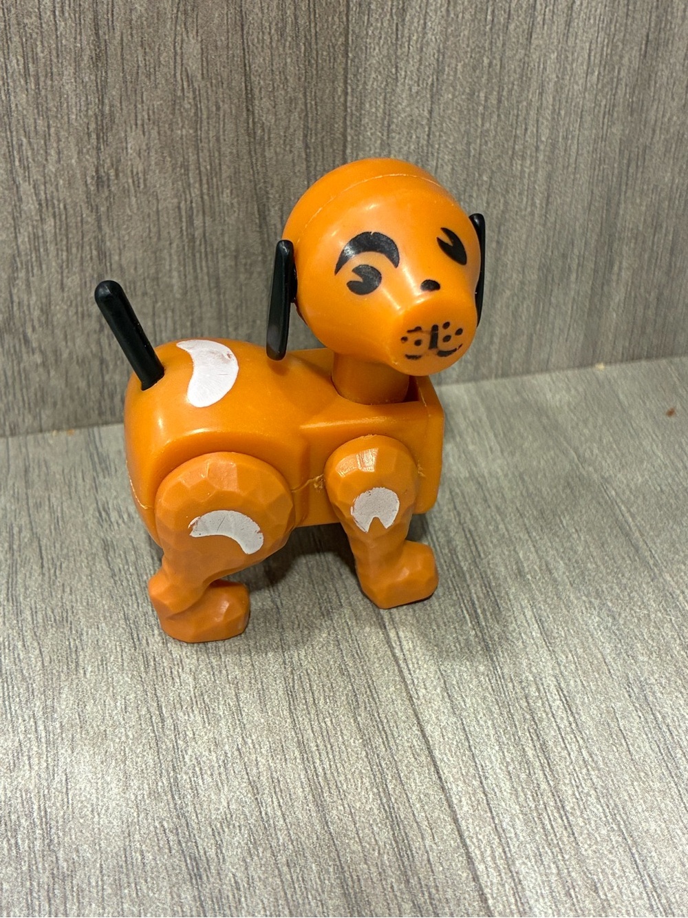 Fisher Price Little People Farm Brown Dog White Spots Vintage Poseable 2"